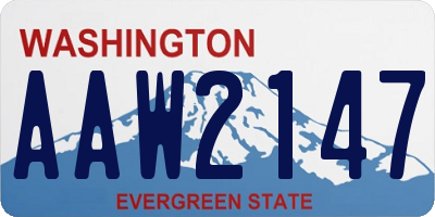 WA license plate AAW2147