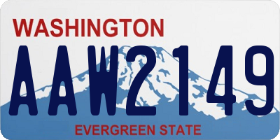 WA license plate AAW2149