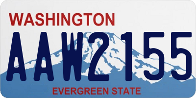 WA license plate AAW2155