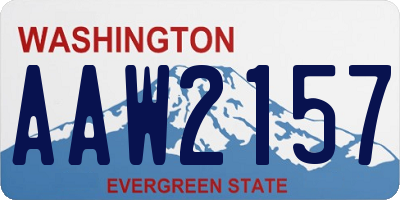 WA license plate AAW2157