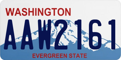 WA license plate AAW2161