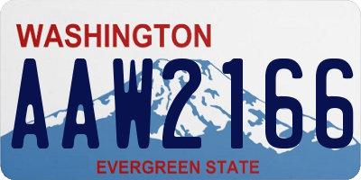 WA license plate AAW2166