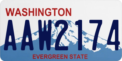 WA license plate AAW2174