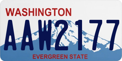 WA license plate AAW2177