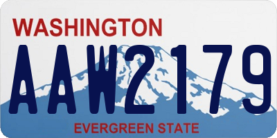 WA license plate AAW2179