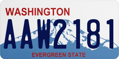 WA license plate AAW2181
