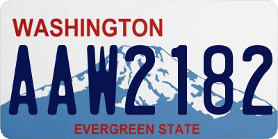 WA license plate AAW2182