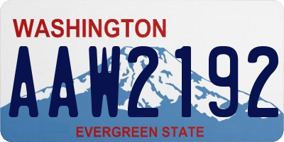 WA license plate AAW2192