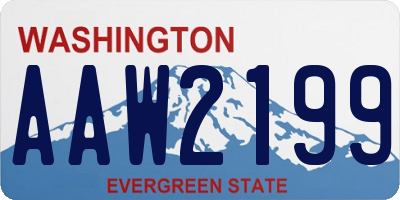 WA license plate AAW2199