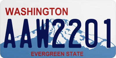 WA license plate AAW2201