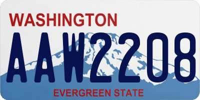 WA license plate AAW2208