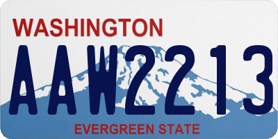 WA license plate AAW2213