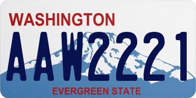 WA license plate AAW2221