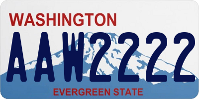 WA license plate AAW2222
