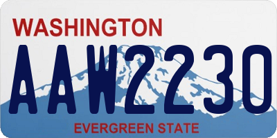 WA license plate AAW2230