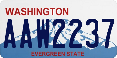 WA license plate AAW2237