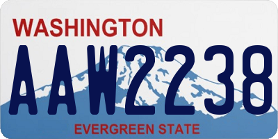 WA license plate AAW2238
