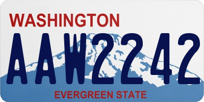 WA license plate AAW2242