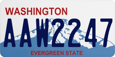 WA license plate AAW2247
