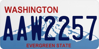 WA license plate AAW2257