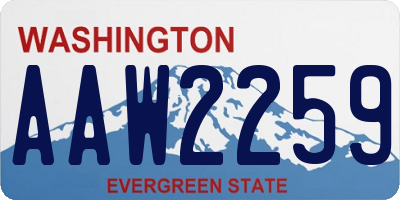 WA license plate AAW2259