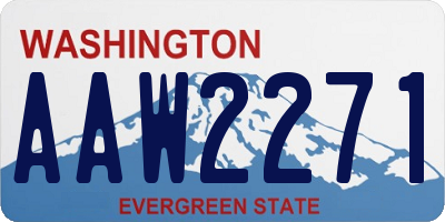 WA license plate AAW2271