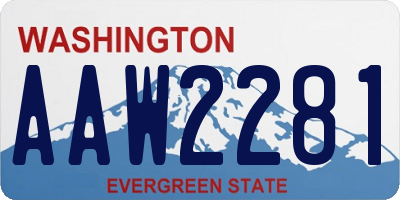 WA license plate AAW2281