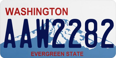 WA license plate AAW2282