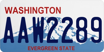 WA license plate AAW2289