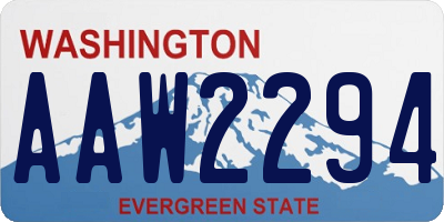 WA license plate AAW2294