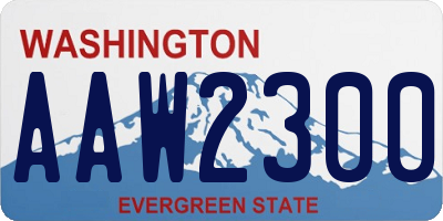 WA license plate AAW2300