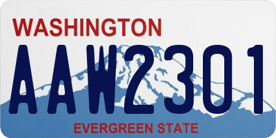 WA license plate AAW2301