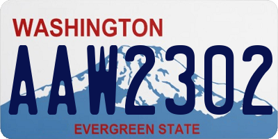 WA license plate AAW2302