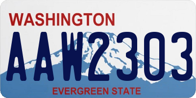 WA license plate AAW2303