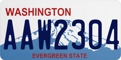 WA license plate AAW2304