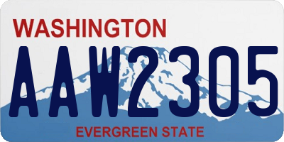 WA license plate AAW2305