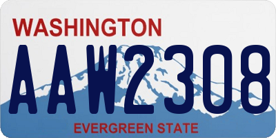 WA license plate AAW2308