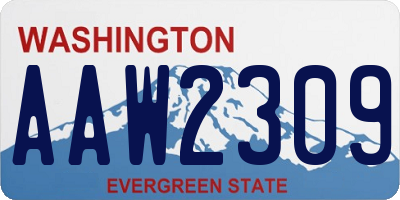 WA license plate AAW2309