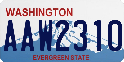 WA license plate AAW2310