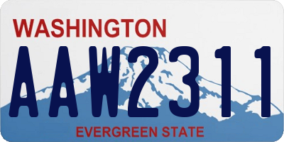 WA license plate AAW2311