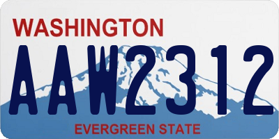 WA license plate AAW2312