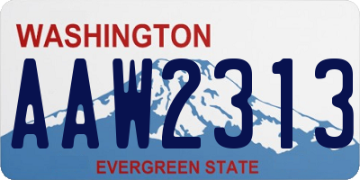 WA license plate AAW2313