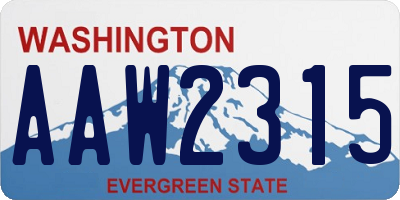 WA license plate AAW2315