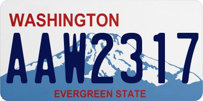 WA license plate AAW2317