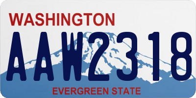 WA license plate AAW2318