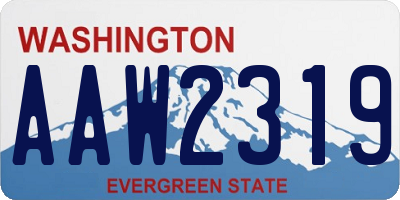 WA license plate AAW2319