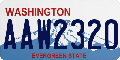 WA license plate AAW2320