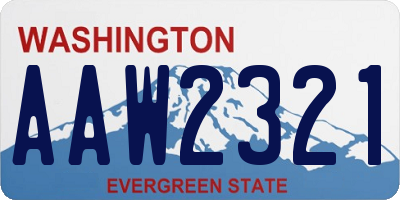 WA license plate AAW2321