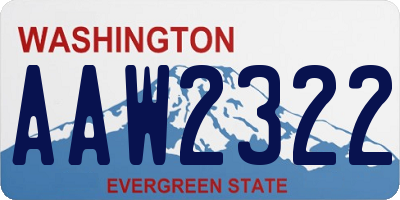 WA license plate AAW2322