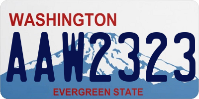 WA license plate AAW2323